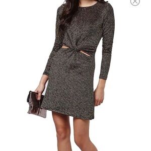“TOPSHOP” Metallic Cut-Out Peekaboo Dress
